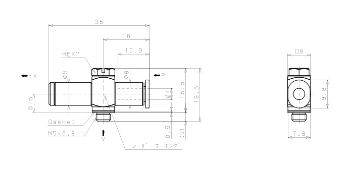 Bản vẽ kỹ thuật Bộ Tạo Chân Không Dòng VM - VC Pisco VCL04-M54