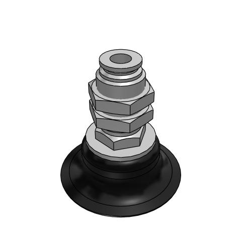 Bộ Nấm Hút Chân Không Và Giá Đỡ, Cao Su Nitrile (NBR), O.D 40 mm, Pisco VPA40RN-6J