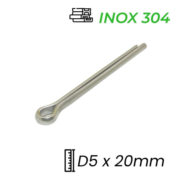 Chốt Chẻ Inox 304 (Chốt Bi) GB91 D5x20mm