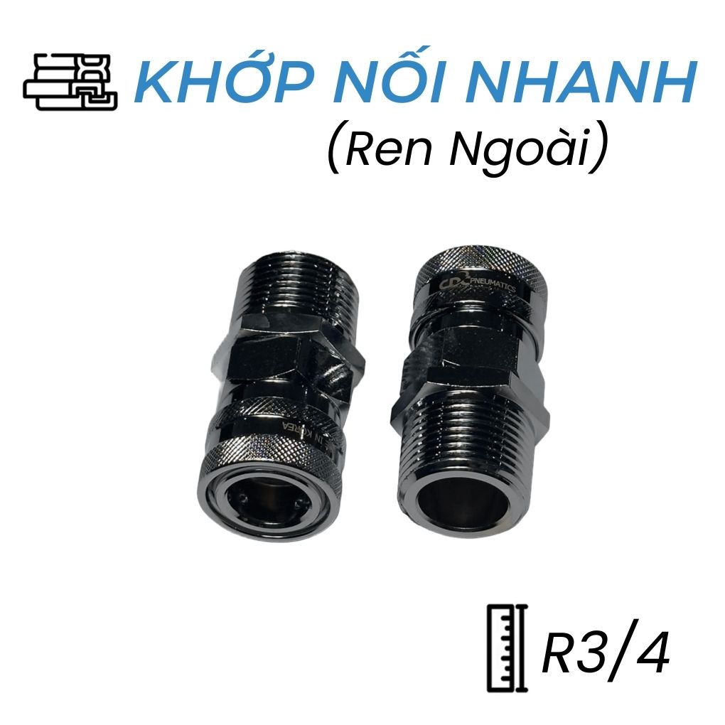 Khớp Nối Nhanh Khí Nén Bi Cái Ren Ngoài R3/4 CDC SM 600