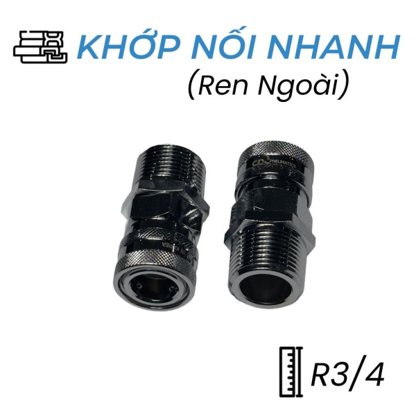 Khớp Nối Nhanh Khí Nén Bi Cái Ren Ngoài R3/4 CDC SM 600