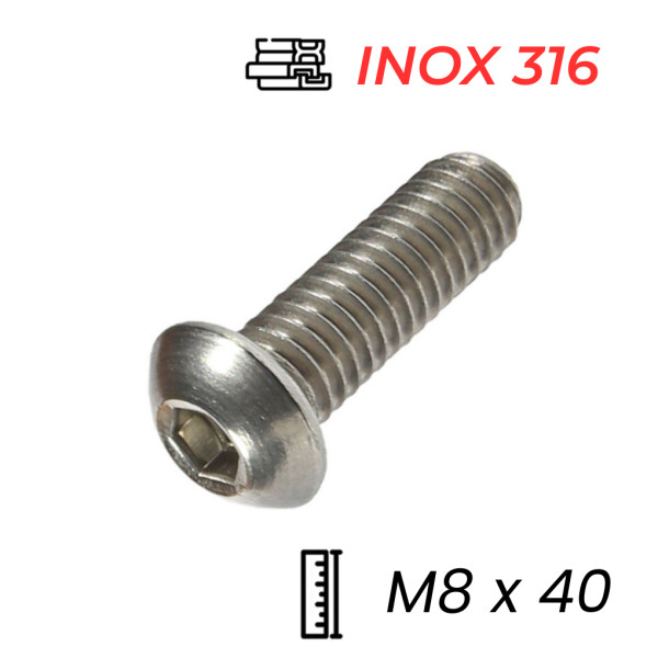 Lục Giác Chìm Mo Inox 316 ISO7380 M8x40