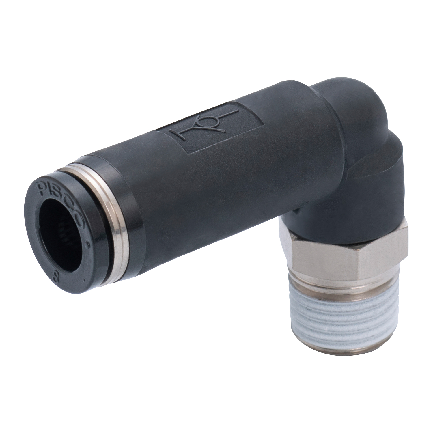 Đầu Nối Nhanh Khí Nén Dạng Cong 90° Ren Ngoài Có Van Tự Ngắt Pisco PSL12-04
