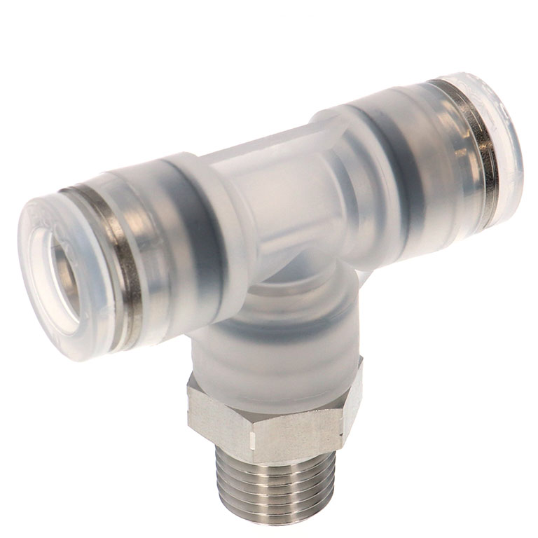 Đầu Nối Nhanh Khí Nén Dạng Chữ T Ren Ngoài Pisco SPPB10-02SP