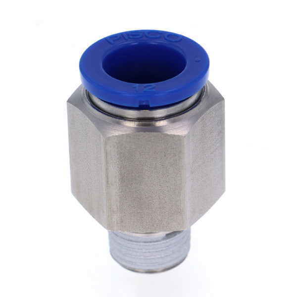 Đầu Nối Nhanh Khí Nén Dạng Thẳng Thân Lục Giác Ren Ngoài Pisco SPC12-02-UC