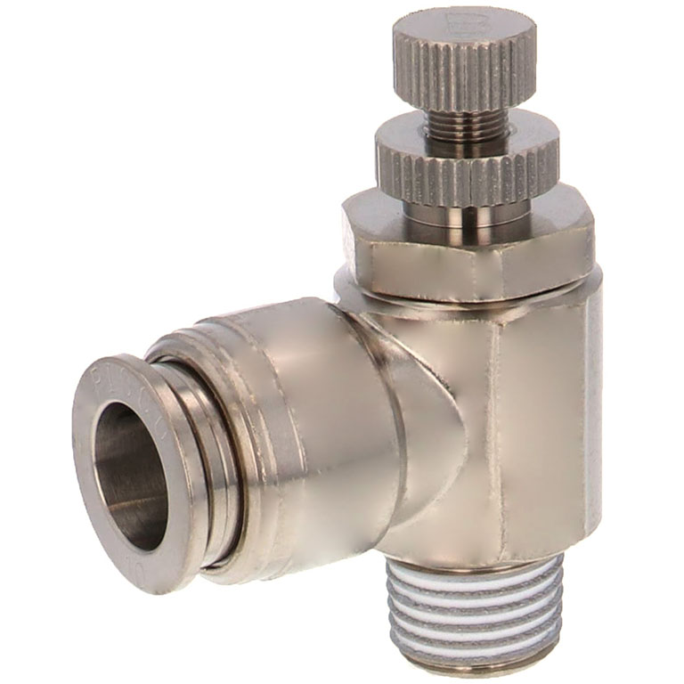 Van Tiết Lưu Khí Nén Bằng Đồng Mạ Niken Pisco KJSC10-02B-1-F
