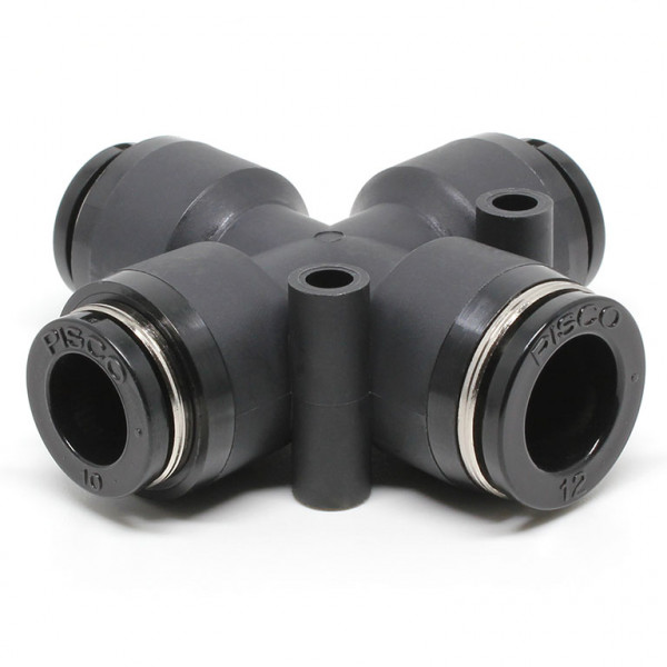 Đầu Nối Nhanh Khí Nén Ngã 4 Dạng Nối Giảm Pisco PZC12-10