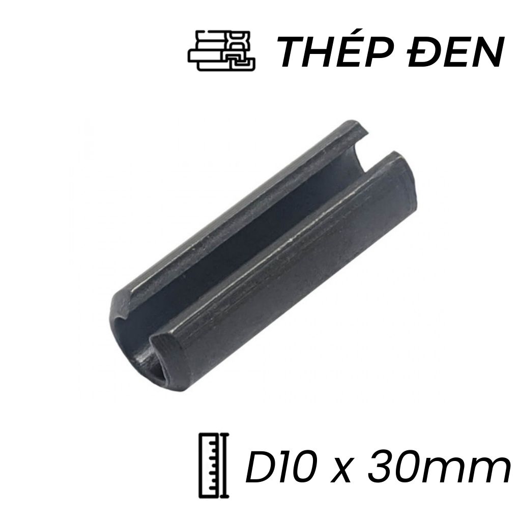 Chốt Ống DIN1481 Thép 65Mn Đen D10x30mm (25Cái/Bịch)