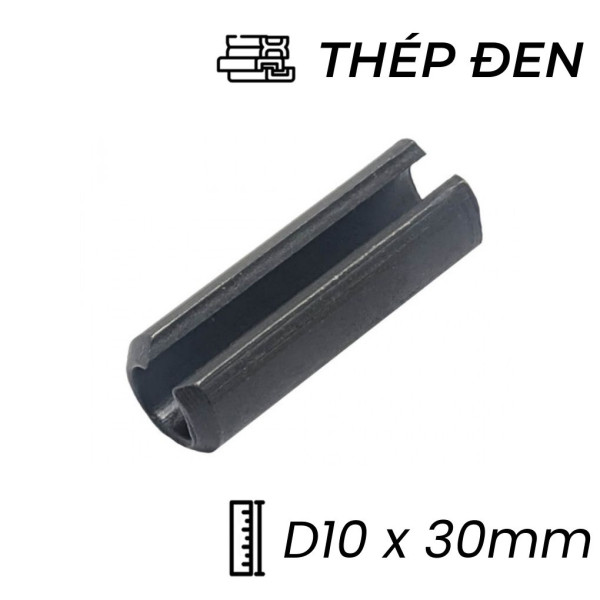 Chốt Ống DIN1481 Thép 65Mn Đen D10x30mm (25Cái/Bịch)