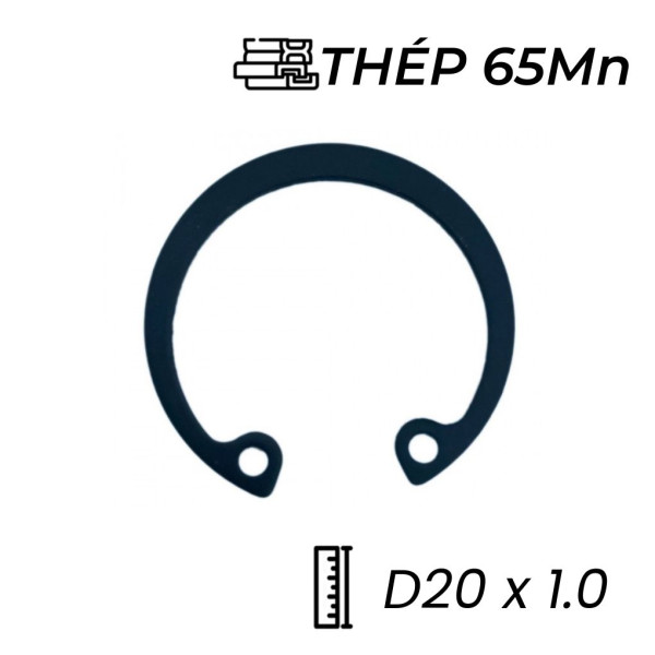 Phe Gài Lỗ Thép 65Mn DIN472 D20x1.0 (25Cái/Bịch)