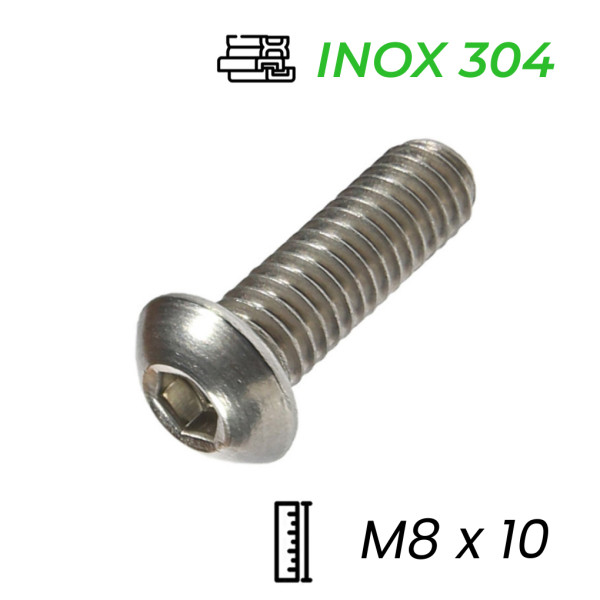 Lục Giác Chìm Mo Inox 304 ISO7380 M8x10