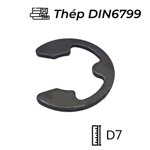 Phe Gài Trục Chữ E Thép DIN6799 D7 (10Cái/Bịch)
