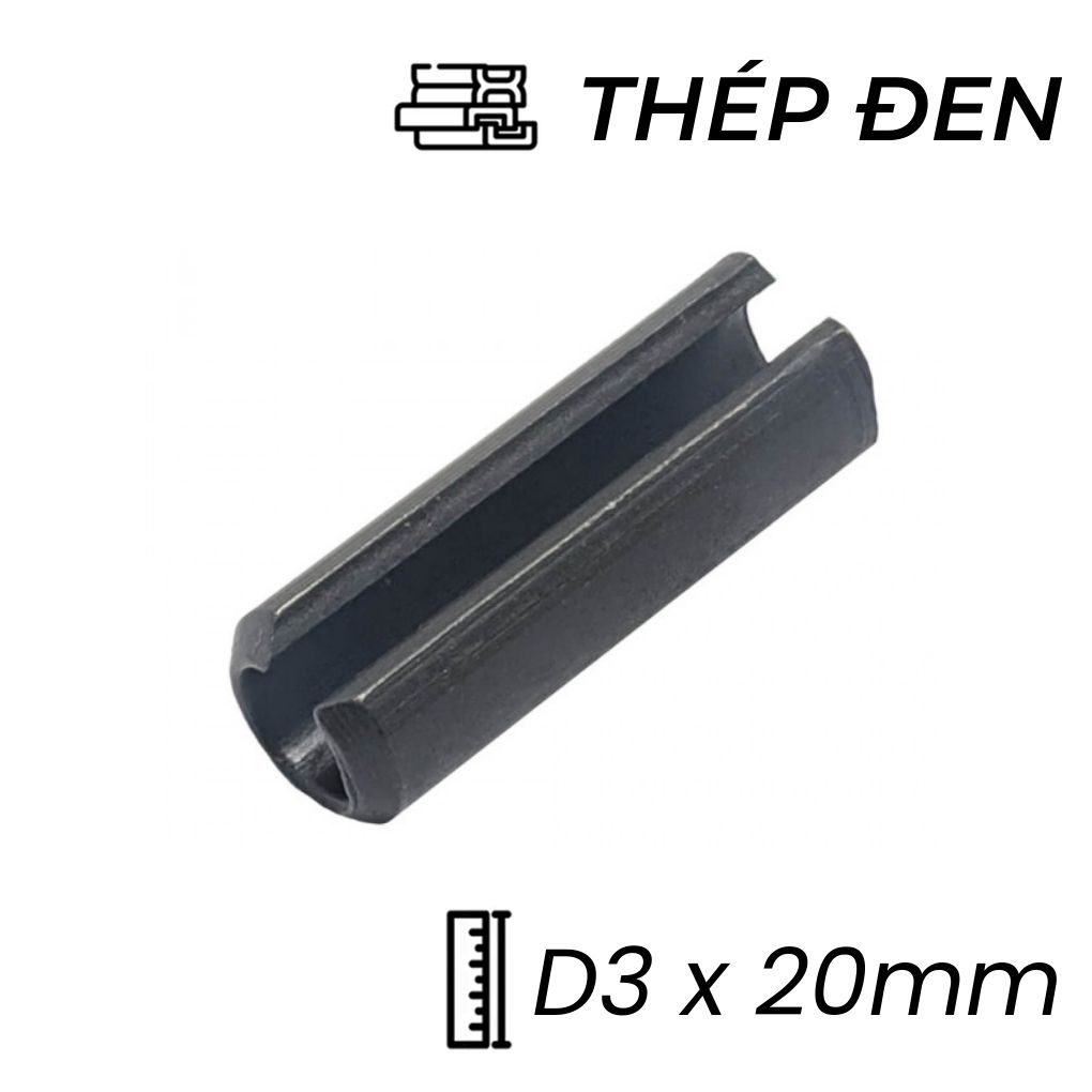 Chốt Ống DIN1481 Thép 65Mn Đen D3x20mm (50Cái/Bịch)