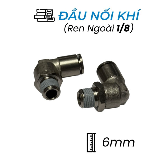 Đầu Nối Nhanh Khí Nén Đồng Cong Ø6mm - Ren Ngoài 1/8" CDC BPL 06R01