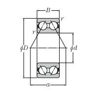 Bản vẽ kỹ thuật Vòng Bi Tiếp Xúc Góc 2 Dãy 17x40x17.5mm NTN 5203SCLLD/2AS