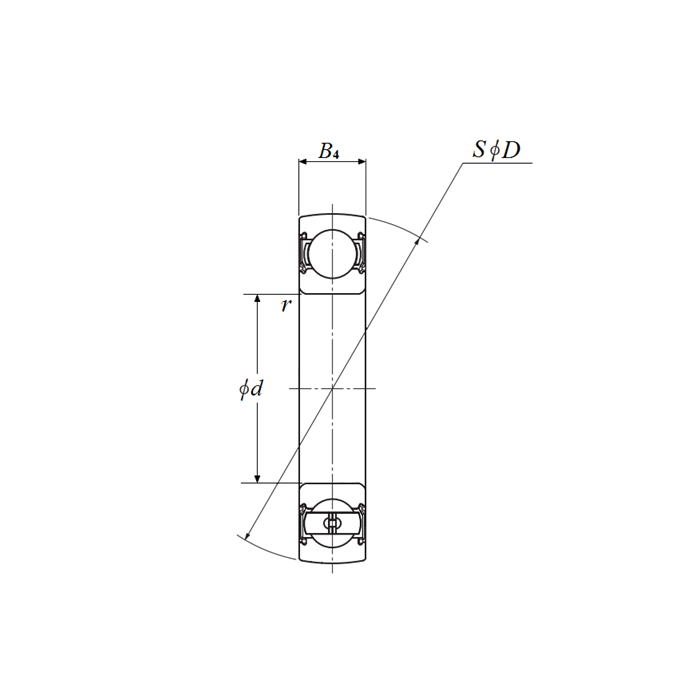Bản vẽ kỹ thuật Vòng Bi Cầu Rãnh Sâu NTN CS202LLU