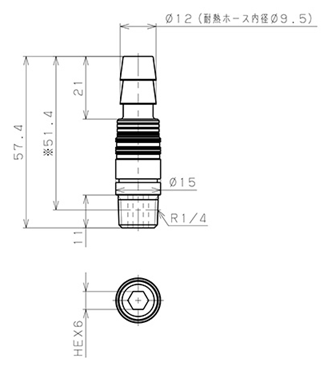 Bản vẽ kỹ thuật Bộ Đầu Ngạnh Nối Ống Dẫn Điều Khiển Nhiệt Độ Khuôn Đúc Dạng Thẳng Pisco AKC08-ID09B02
