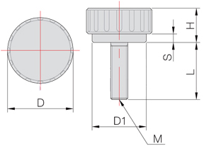 Bản vẽ kỹ thuật Núm vặn Buyoung M5x20 CK5-20