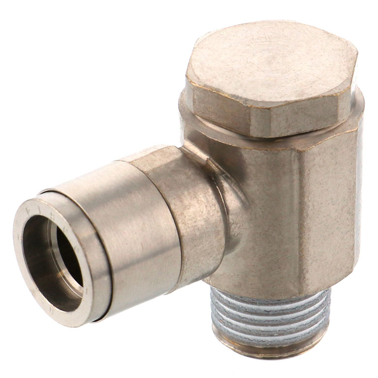 Đầu Nối Nhanh Khí Nén Cong 90° Đầu Lục Giác Trụ Ren Ngoài Pisco KH10-02-F