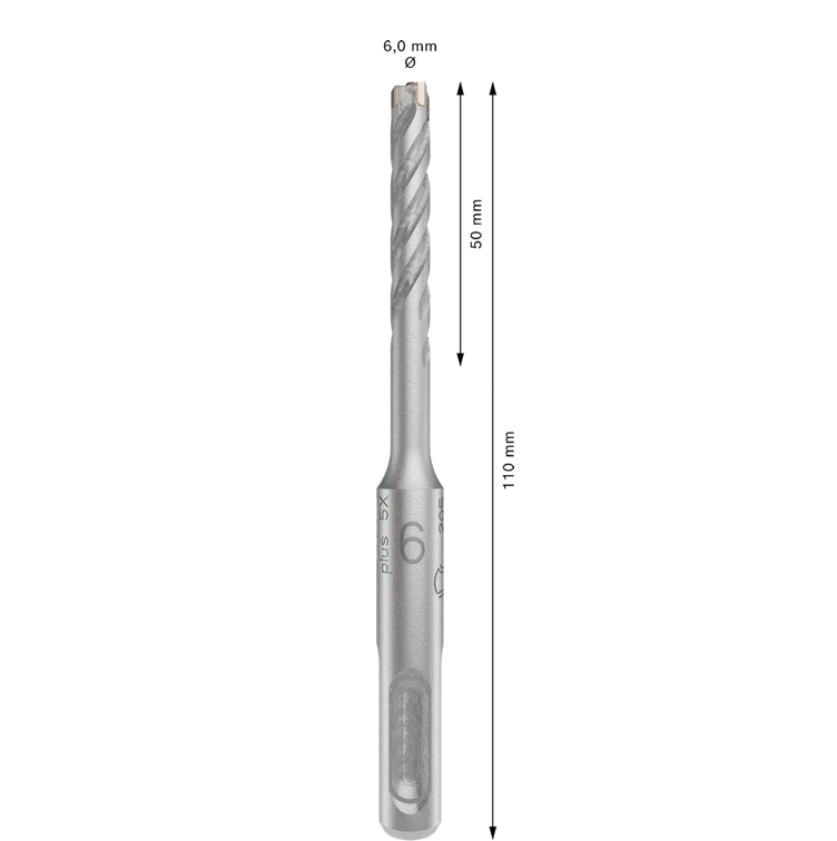 Mũi Khoan SDS Plus-5X 6x50x110 (Bao Bì Pro) Bosch 2608706875