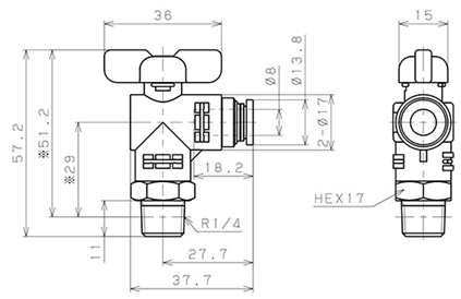 Bản vẽ kỹ thuật Van Bi Khí Nén, Loại 20 & 60 Pisco BVLC20-0802