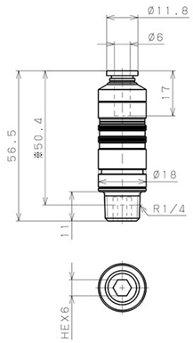 Bản vẽ kỹ thuật Bộ Đầu Nối Nhanh Ống Dẫn Điều Khiển Nhiệt Độ Khuôn Đúc Dạng Thẳng, Có Van Tự Ngắt Pisco ASC10-602