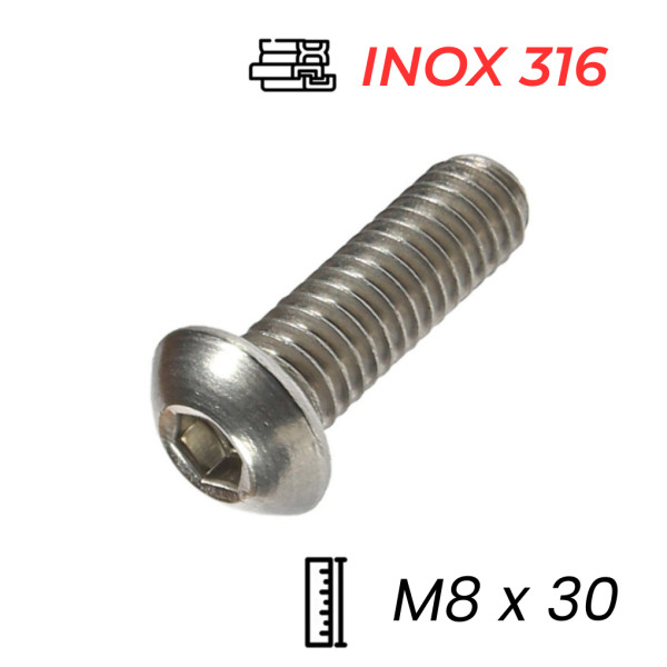 Lục Giác Chìm Mo Inox 316 ISO7380 M8x30