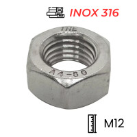 Tán Inox 316 DIN934 M12
