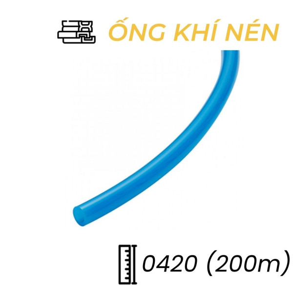 Dây Hơi Khí Nén PU Phi 12 Màu Xanh OD12 x ID8 mm CDC PU 1280 (100m)
