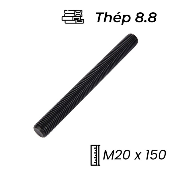 Guzong Thép Đen 8.8 M20x150