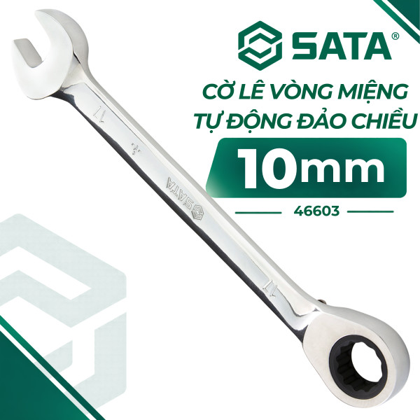 Cờ Lê Vòng Miệng Tự Động Đảo Chiều 10 mm SATA 46603