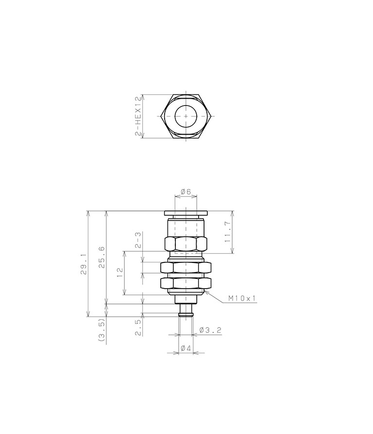 Bản vẽ kỹ thuật Bộ Nấm Hút Chân Không Và Giá Đỡ, Cao Su Nitrile (NBR), O.D 8 mm, Pisco VPA8RN-6J