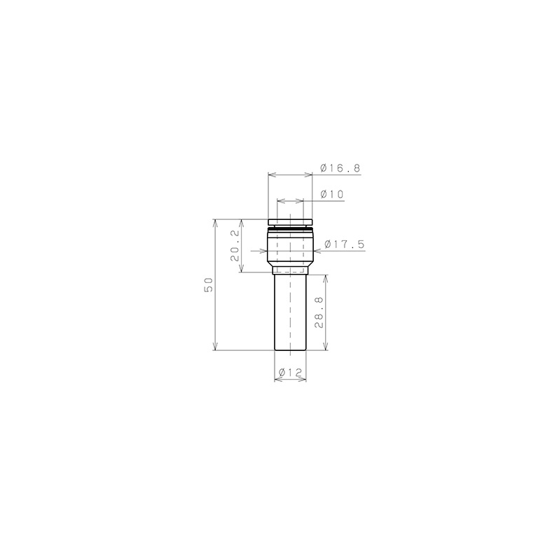 Bản vẽ kỹ thuật Đầu Nối Nhanh Khí Nén Giữa Ống Khí Và Fitting Dạng Nối Giảm Pisco PGJ12-10W