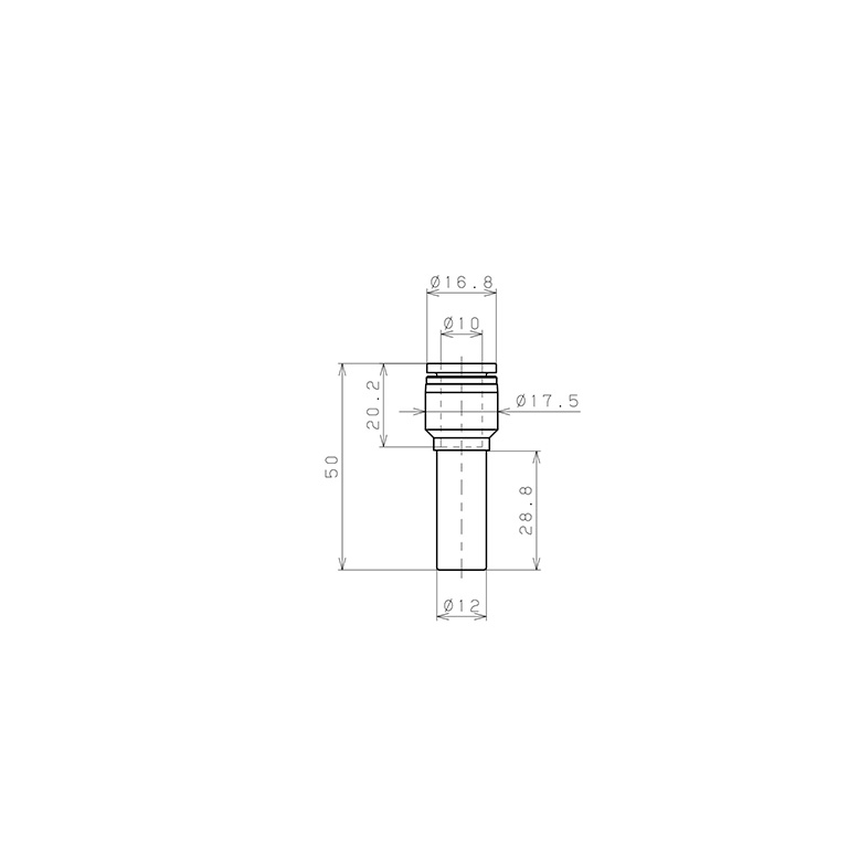 Bản vẽ kỹ thuật Đầu Nối Nhanh Khí Nén Giữa Ống Khí Và Fitting Dạng Nối Giảm Pisco SPPGJ12-10