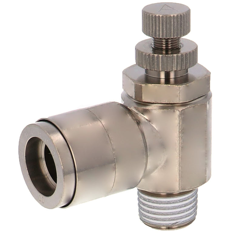 Van Tiết Lưu Khí Nén Bằng Đồng Mạ Niken Pisco KJSC10-02A-F