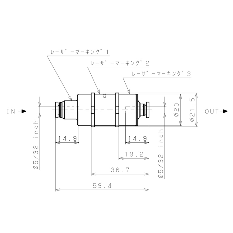 Bản vẽ kỹ thuật Pre-set Pressure Regulator Pisco RVFUP5/32-5/32-0.6