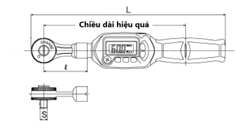Bản vẽ kỹ thuật Cờ Lê Lực Hiển Thị Số Đầu Vặn Bánh Cóc 10 mm Top Kogyo DRH030-10BN