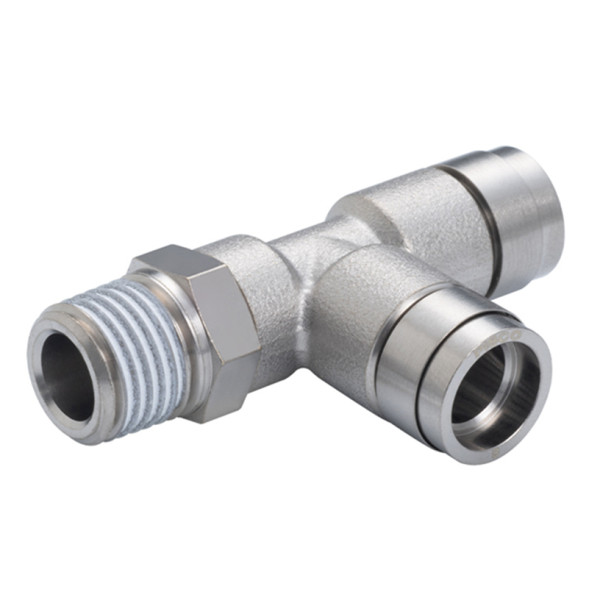 Đầu Nối Nhanh Khí Nén Dạng Chữ T Ren Ngoài Pisco KD10-04-F
