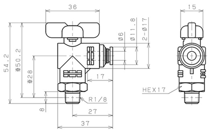 Bản vẽ kỹ thuật Van Bi Khí Nén, Loại 20 & 60 Pisco BVLC20-0601