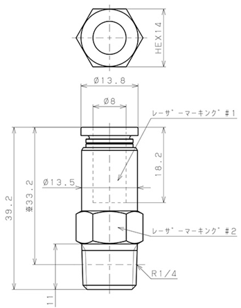 Bản vẽ kỹ thuật Van Khí Nén Một Chiều  Pisco CVC8-02A