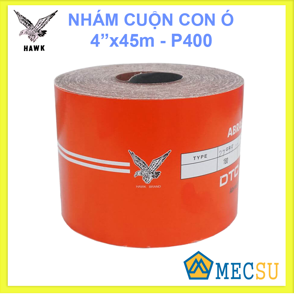 Nhám Cuộn Con Ó HAWK 4inch x 45m Độ Nhám 400