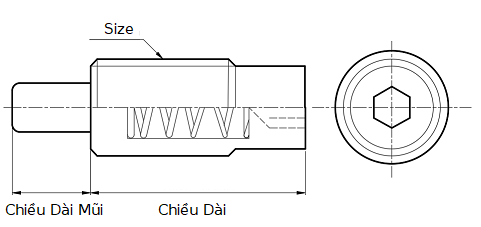 Bản vẽ kỹ thuật Vít Lò Xo Thép Đầu Mạ Kẽm PJLF8-3