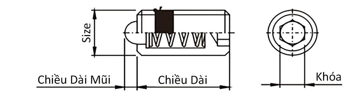 Bản vẽ kỹ thuật Vít Nhún Lò Xo Ngắn Mũi Thép (Tải Nặng) SPJH12