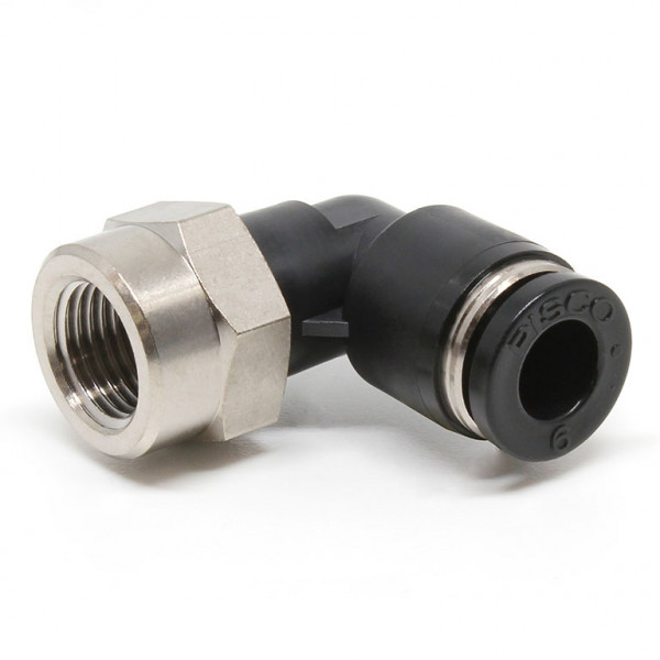 Đầu Nối Nhanh Khí Nén Dạng Cong 90° Ren Trong Pisco PLF12-N2U