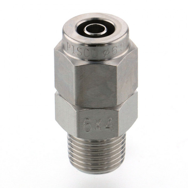 Đầu Ngạnh Nối Ống Có Đai Ốc Xiết Dạng Thẳng Thân Lục Giác Ren Ngoài Pisco NSC1/2-04-TP