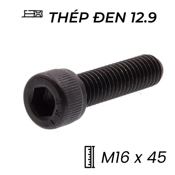 Lục Giác Chìm Đầu Trụ Thép Đen 12.9 DIN912 M16x45