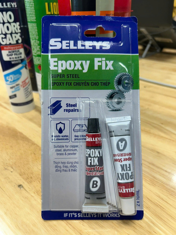 Keo Dán Kim Loại Selleys Epoxy Fix Super Steel 2x10 ml (Hộp 12 Tuýp)