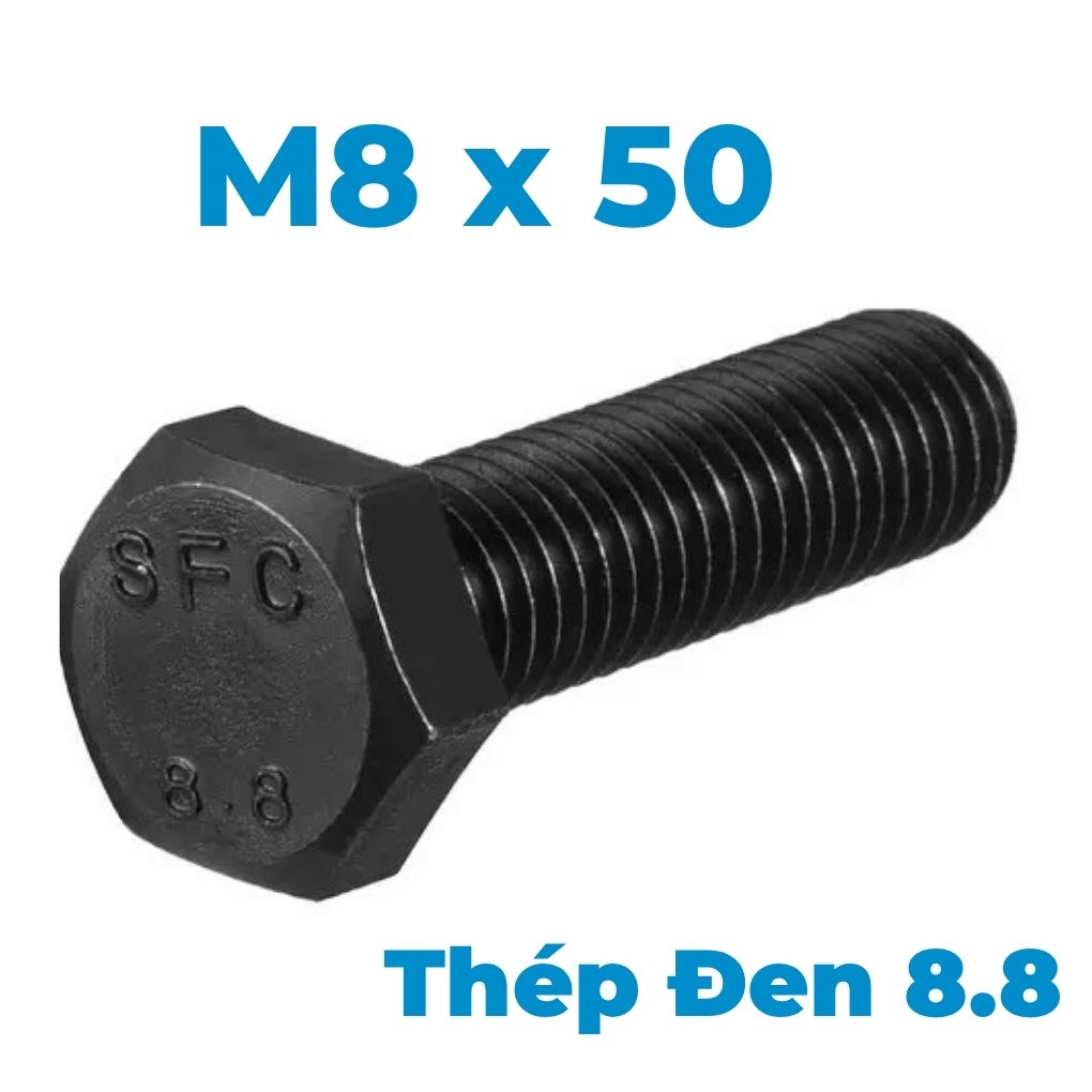 Bulong Thép Đen 8.8 DIN933 M8x50