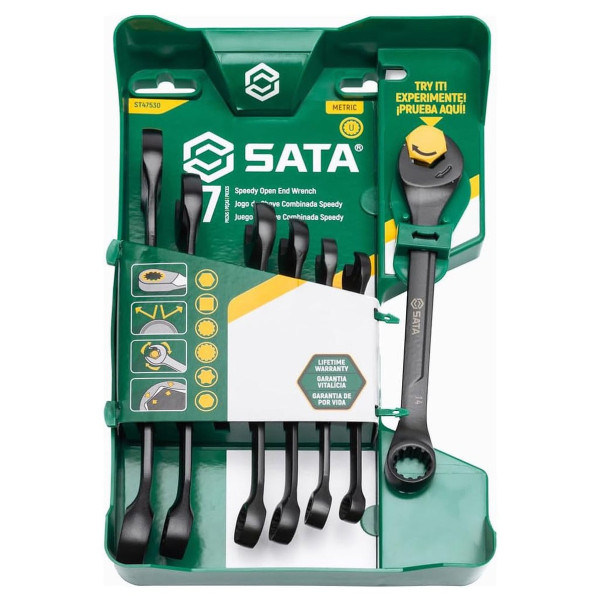 Bộ Cờ Lê 2 Đầu Thép Đen SATA 47530