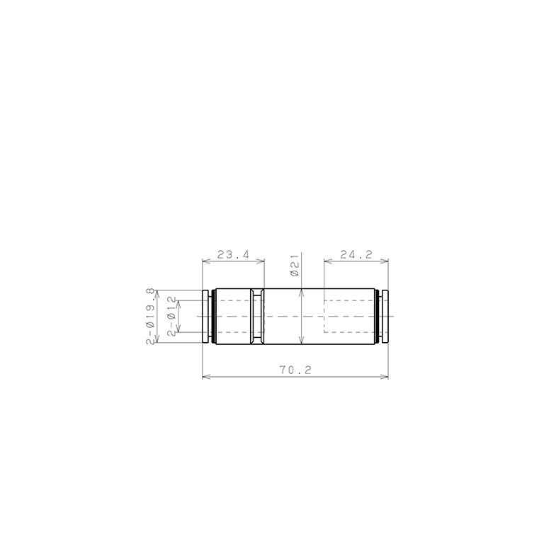 Bản vẽ kỹ thuật Đầu Nối Nhanh Khí Nén Dạng Thẳng Có Van Tự Ngắt Pisco PSU12